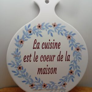Dessous de plat rond "Le coeur de la maison"