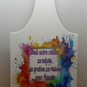 Dessous de plat carré "Ça rissole avec amour"