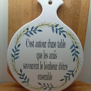 Dessous de plat rond "Le bonheur d'être ensemble"