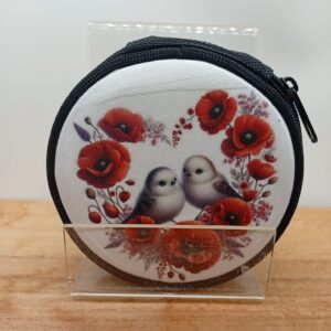 Porte-monnaie "Coeur coquelicot"